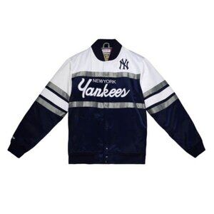 Mitchell & Ness Size L Special Script Heavyweight Satin Jacket New York Yankees
